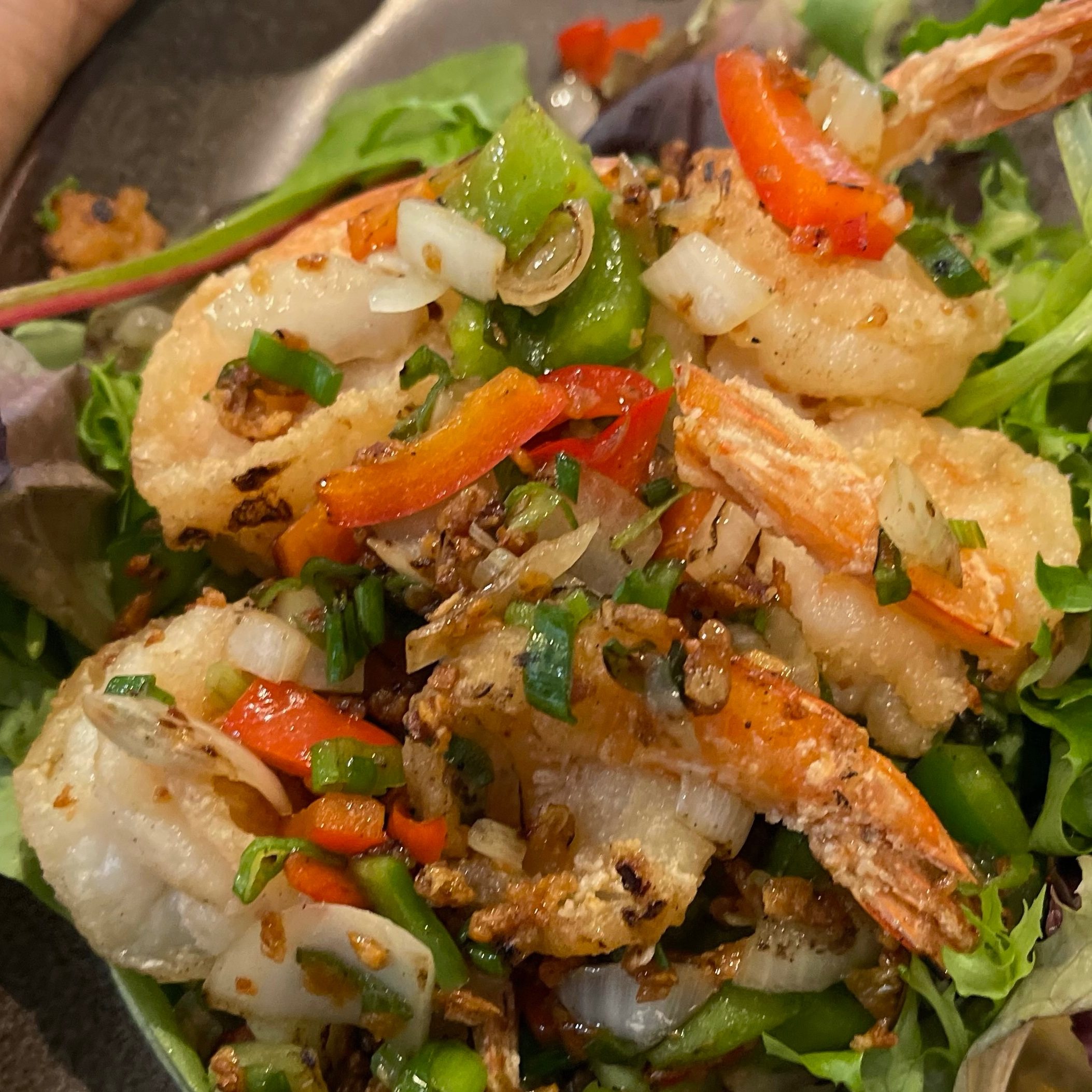 Salt and Pepper Garlic Shrimp.