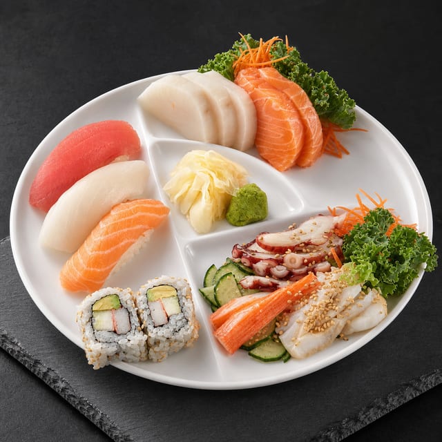 Sushi Sashimi & Sunomono Combination.