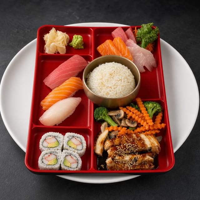 Sushi Sashimi & Teriyaki Combination.